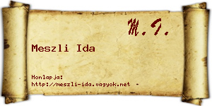 Meszli Ida névjegykártya
